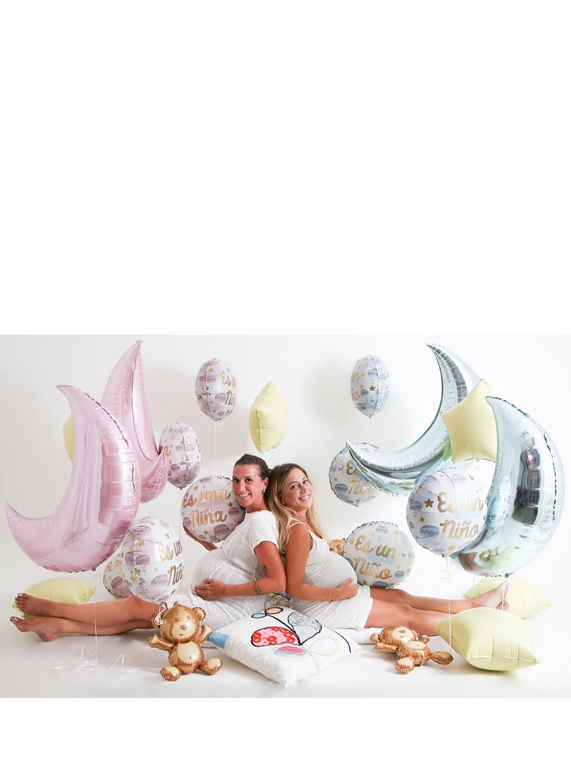 GRABO 31" Foil Balloon Moon Pastel Blue  - Image 2