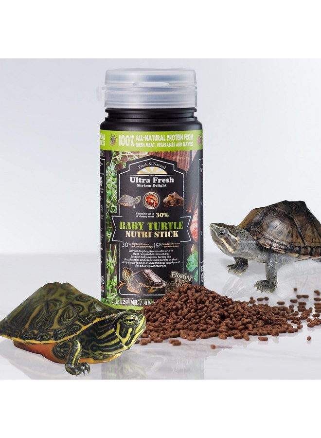 Ultra Fresh Ultra Fresh Floating Baby Turtle Food, All Natural Ingredients, Wild Sword Prawn, Calcium Vitamin D Enriched for Picky Aquatic Baby Turtles, Baby Turtle Nutri Stick 1.6 oz  - Image 2