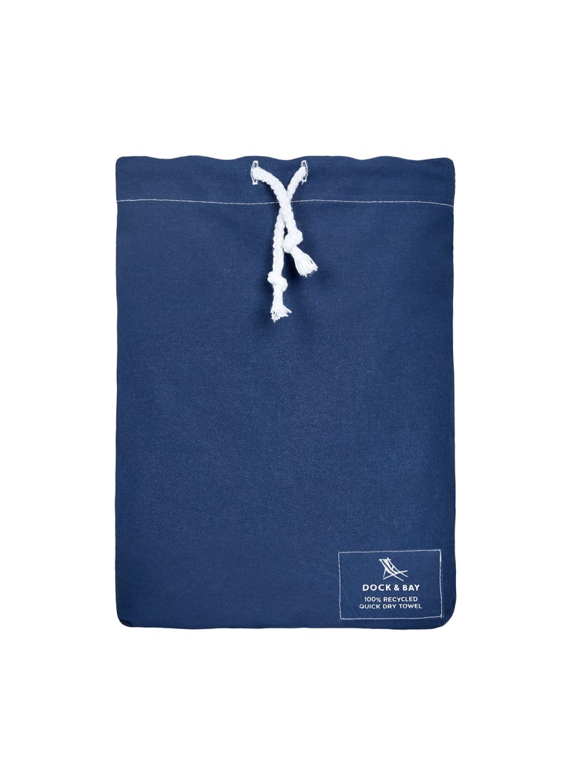 Dock & Bay Dock & Bay Bath Towel, Waffle Fabric Shower Towel for Home, Quick Dry, Super Absorbent, 100% recycled, Extra Large (180 x 90 cm)  - Nautical Navy  - Image 5