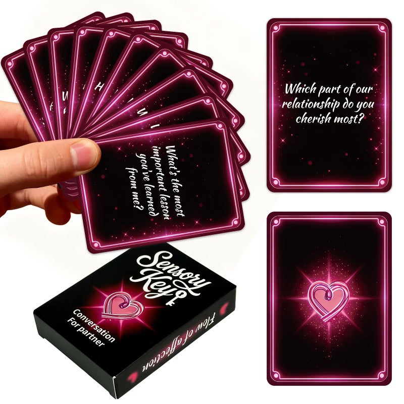 Couples Intimacy Card Game 50 Adult Sensual Dialogue Cards Sensory Key Romantic Game Perfect Valentine Anniversary Birthday Christmas Gift For Date Nights And Intimate Activities - Image 5