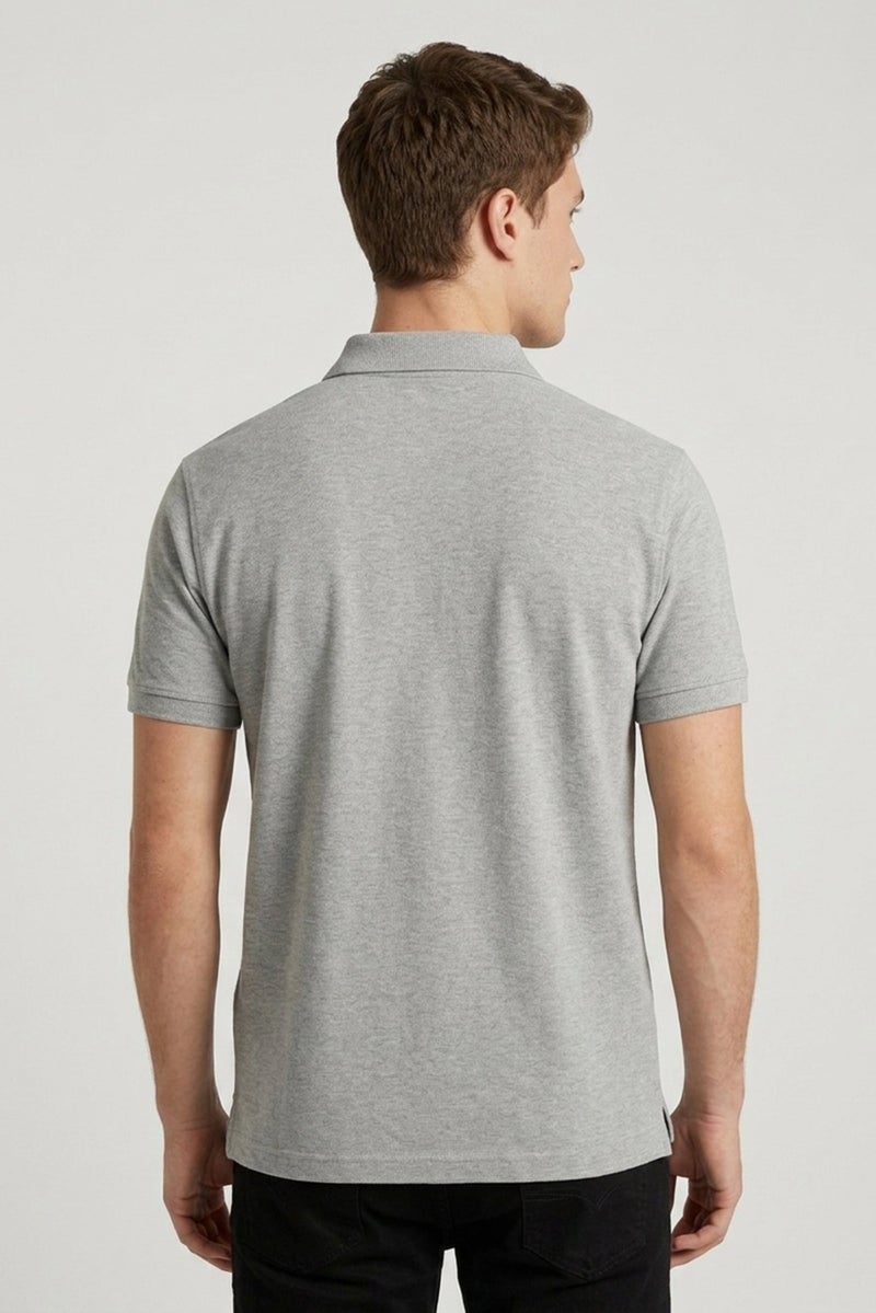 La Martina Men Regular Fit Embroidered Logo Short Sleeve Polo Shirt, Light Grey - Image 4