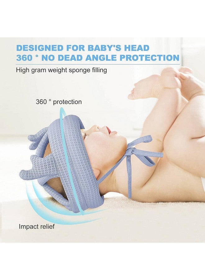 BABIES BLOOM Baby Safety Helmet Adjustable Size Baby Learn To Walk Soft Safety Helmet Infant Anti-Fall Anti-Collision, For Baby (8-36 M) (Blue) - Image 3