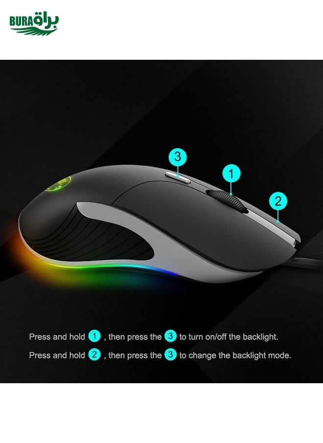 iMICE X6 Wired Mouse  6-button Colorful RGB Gaming Mouse(Black)