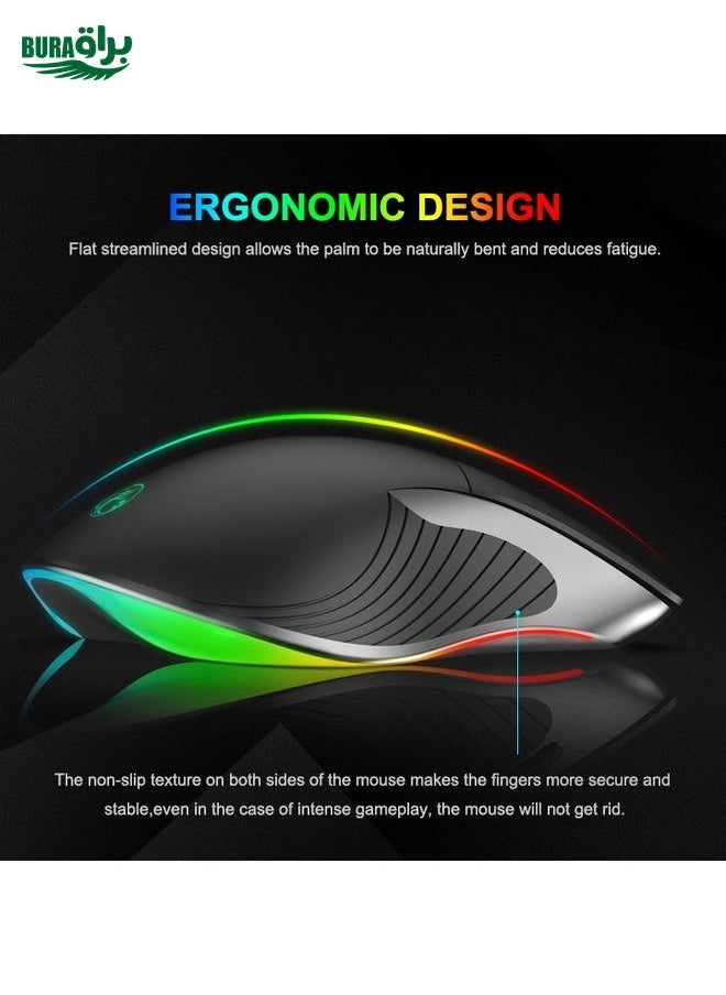 iMICE X6 Wired Mouse  6-button Colorful RGB Gaming Mouse(Black)