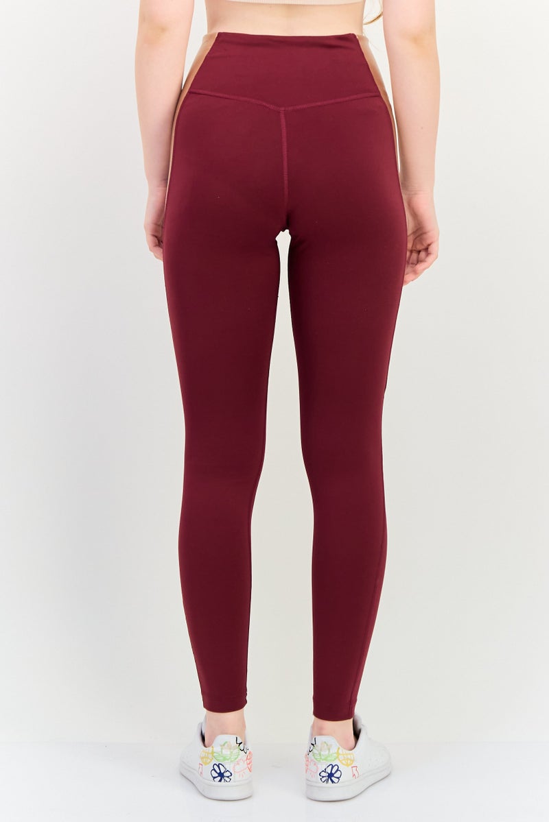 Nike Women Tight Fit Training Leggings, Maroon - Image 3