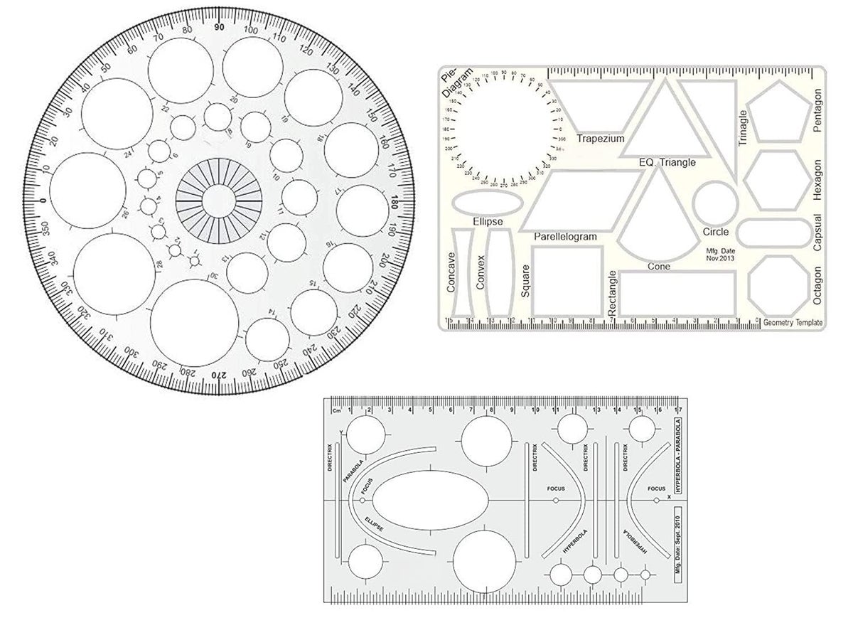 Twin Seven Plastic Pro Circle with 25 Circles, Hyperbola-Parabola ...