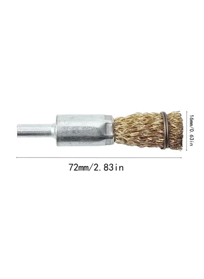 6pcs Brass Coated Steel Wire Brush Set Heavy Duty Carbon Steel Bristles Rust Removal Paint Stripping - Image 3