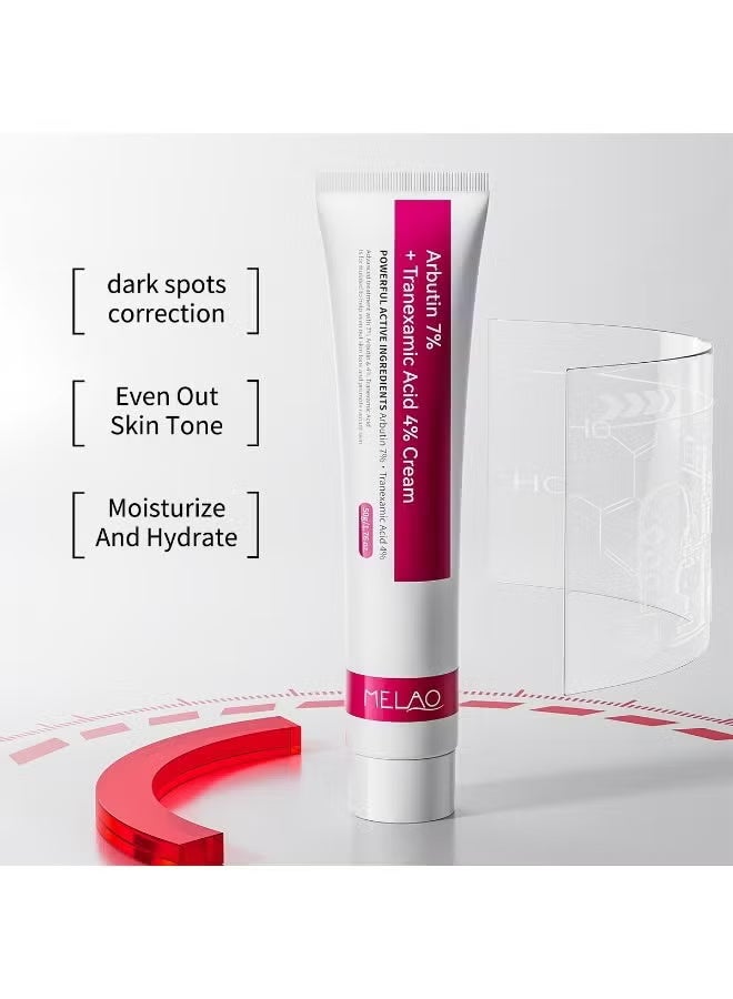 MELAO 7% Arbutin + 4% Tranexamic Acid Dark Spot Cream 50g | Reduces Pigmentation, Inhibits Melanin Production, and Brightens Skin Tone - Image 3