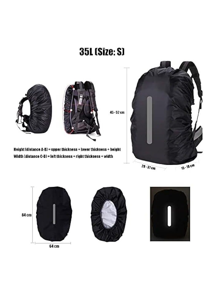 Green Tiger 2 Pack Water Resistance Rain Cover for Backpack, Backpack Rain Cover with Reflective Strip，Rucksack Rain Cover for Bicycling/Hiking - Image 4