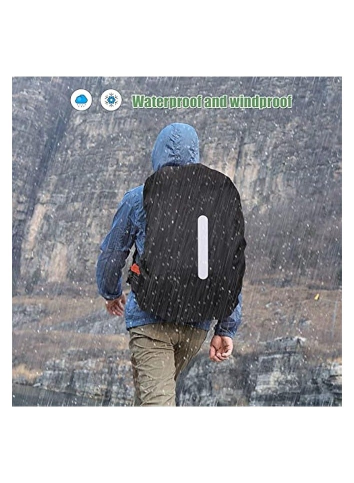 Green Tiger 2 Pack Water Resistance Rain Cover for Backpack, Backpack Rain Cover with Reflective Strip，Rucksack Rain Cover for Bicycling/Hiking - Image 2