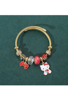 Sanrio Sanrio series Hello Kitty adjustable creative bead combination bracelet bracelet, classic cartoon design jewelry, suitable for girls of all ages  - Image 1