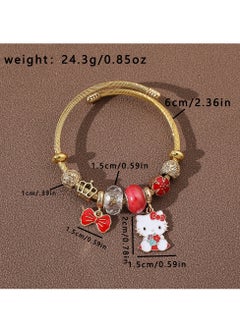 Sanrio Sanrio series Hello Kitty adjustable creative bead combination bracelet bracelet, classic cartoon design jewelry, suitable for girls of all ages  - Image 2