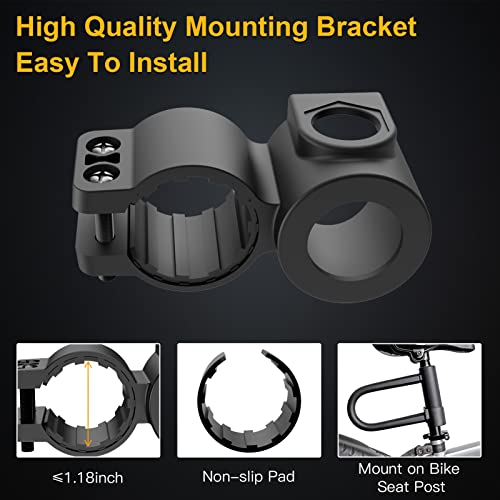 UBULLOX Bike U Lock Heavy Duty Bike Lock Bicycle U Lock, 16mm Shackle and 4ft/6ft Length Security Cable with Sturdy Mounting Bracket for Bicycle, Motorcycle and More - Image 5