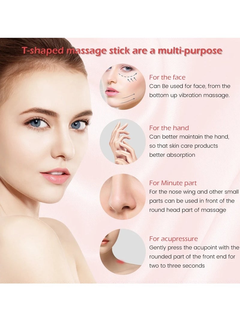 AROAQ 24k Gold Roller, Electric Vibration Facial Massager, Waterproof Face Skin Care T Shaped Anti Wrinkle Massager, Lightweight Portable Face Roller For Forehead, Cheek, Neck, Arm, Leg, (Gold No Pouch) - Image 4