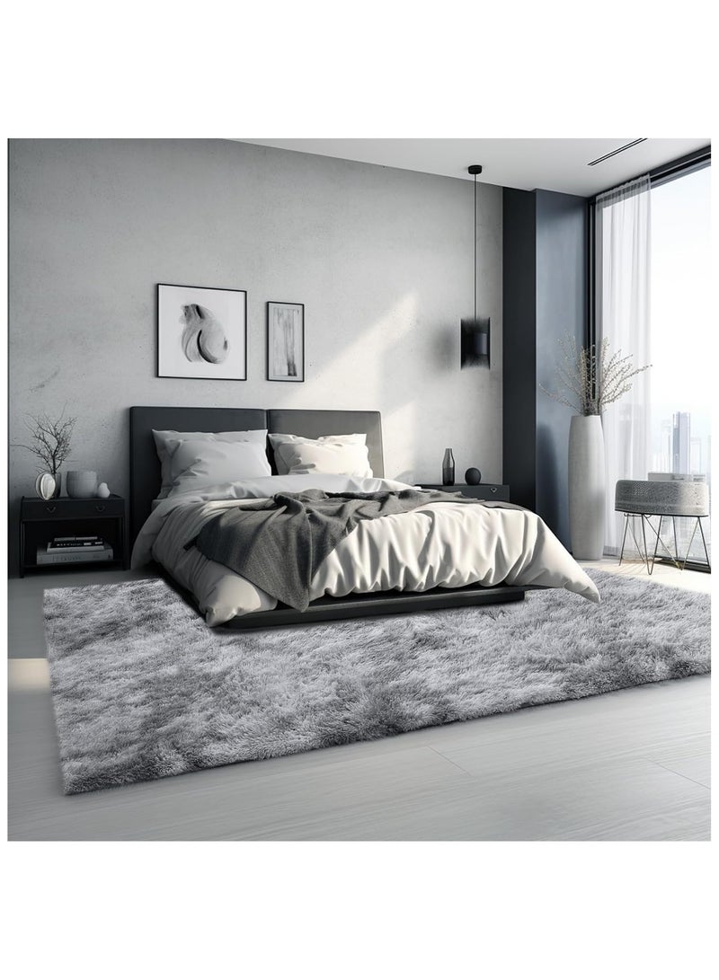 Soofam Shaggy Floor Rug, Soft Fluffy Carpets For Living room, Kids Rugs, Modern Area Rug For Bedroom, Upgrade Anti-skid Rectangular Fuzzy Rug, Large Living Room Rugs (Light Gray, 160 * 230cm) - Image 3