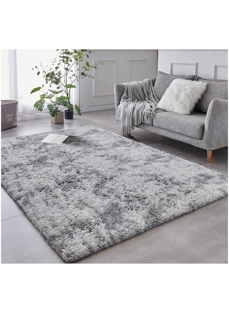 Soofam Shaggy Floor Rug, Soft Fluffy Carpets For Living room, Kids Rugs, Modern Area Rug For Bedroom, Upgrade Anti-skid Rectangular Fuzzy Rug, Large Living Room Rugs (Light Gray, 160 * 230cm) - Image 1