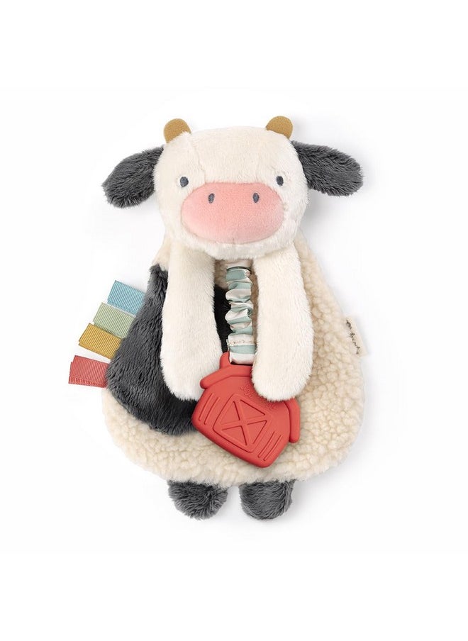 Itzy Ritzy - - Itzy Lovey Including Teether - Baby Lovey With Teether, Textured Ribbons & Dangle Arms - Features Crinkle Sound, Sherpa Fabric And Minky Plush (Cow) - Image 1