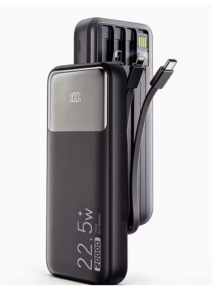 Genrics Portable Power Bank with a Fast Charging Output And a Capacity of 20000Mah. It Features a Built-In 4-In-1 Charging Cable, Making It Essential for Daily Commutes. - Image 5