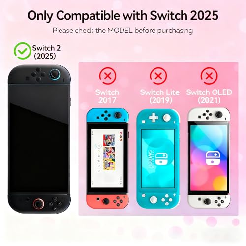 PEYANZ Vinyl Skin Compatible with Nintendo Switch 2(2025) | Dockable Protective Cover | Cute Pink Kawaii Anime Vinyl Wrap Decal Cover | Easy Installation | Bubble-Free [Sakura] - Image 2