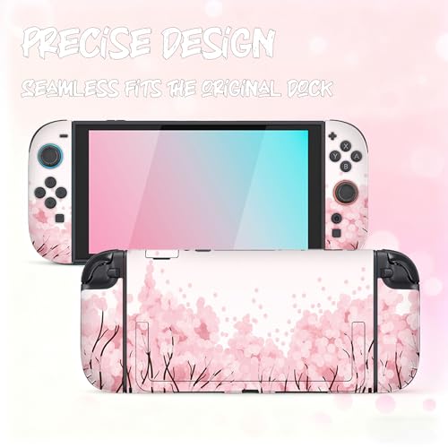PEYANZ Vinyl Skin Compatible with Nintendo Switch 2(2025) | Dockable Protective Cover | Cute Pink Kawaii Anime Vinyl Wrap Decal Cover | Easy Installation | Bubble-Free [Sakura] - Image 3