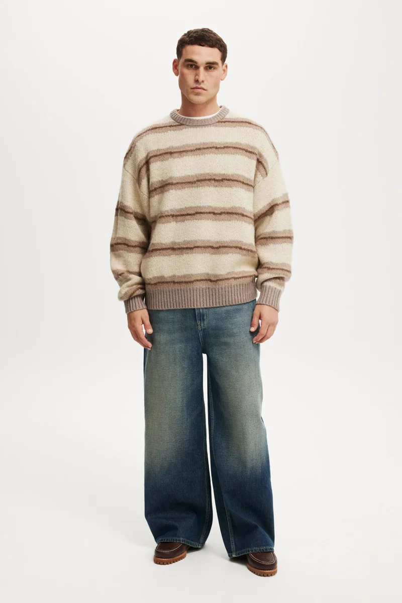 كوتون اون BOX FIT FUZZY CREW KNIT