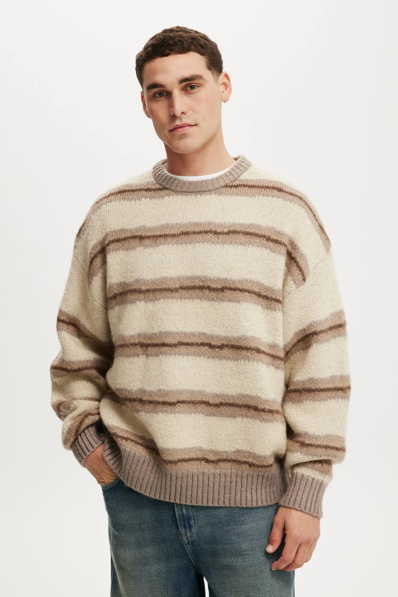 كوتون اون BOX FIT FUZZY CREW KNIT