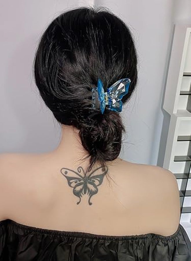 تشيميز أصفر مشابك شعر صفراء بتصميم أجراس، إكسسوارات شعر نسائية، طقم من 4 قطع، مشابك شعر متعددة الألوان بتصميم فراشة، مشابك كبيرة للشعر، زينة شعر بتأثيرات كريستالية شفافة. - Image 5