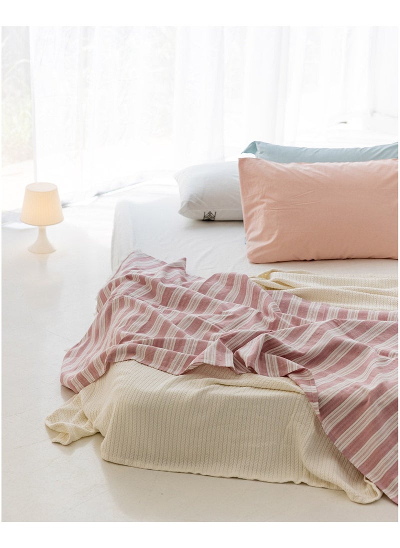 More cottons Striped Throw  dark rose (90x200)  - Image 1