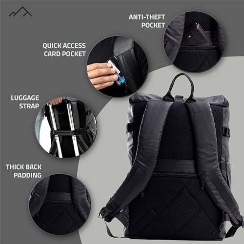 Tripole Tusker Roller Top Laptop Backpack for Daily Use and Travelling | Water-repellent fabric, Anti Theft Pockets and Expandable size - Image 4