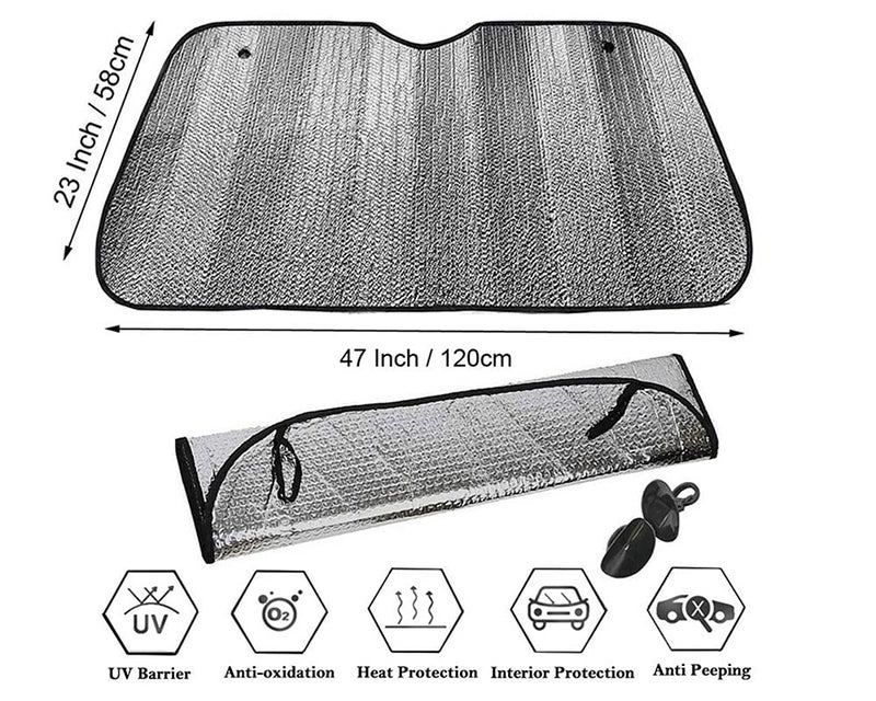 Selifaur - 60x130 cm Foldable Auto Front/Rear Window Car Windshield Sun Shade for Creta - Image 5