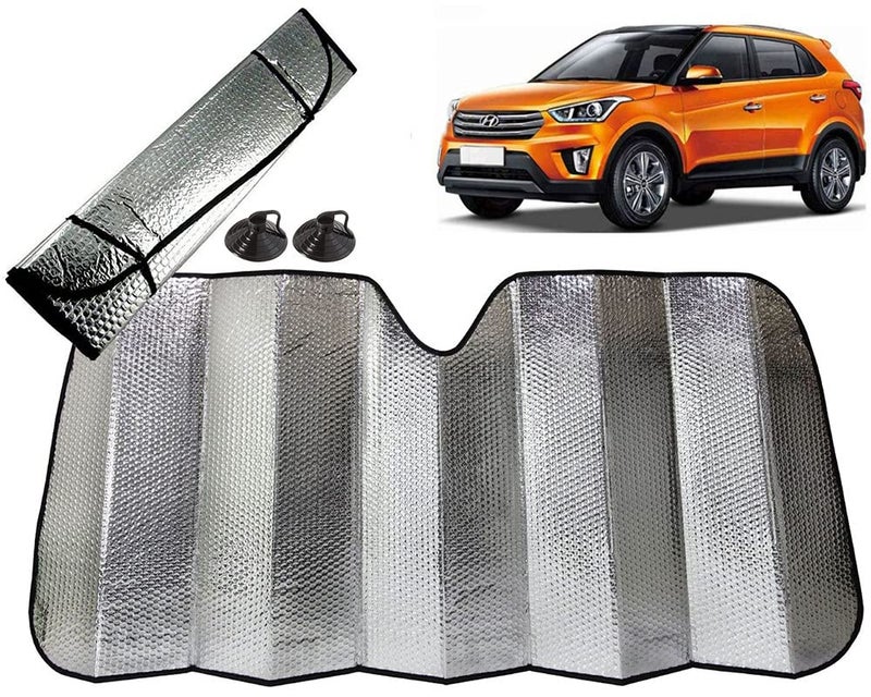Selifaur - 60x130 cm Foldable Auto Front/Rear Window Car Windshield Sun Shade for Creta - Image 1
