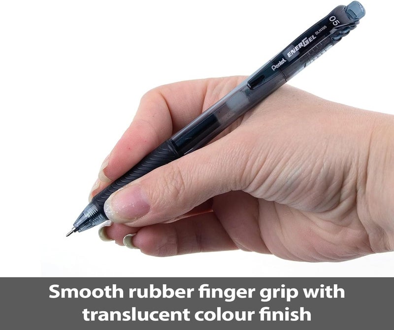Pentel Energel-X Retractable Liquid Gel Pen, 0.5 Mm, Black, Pack Of 12 - Image 3