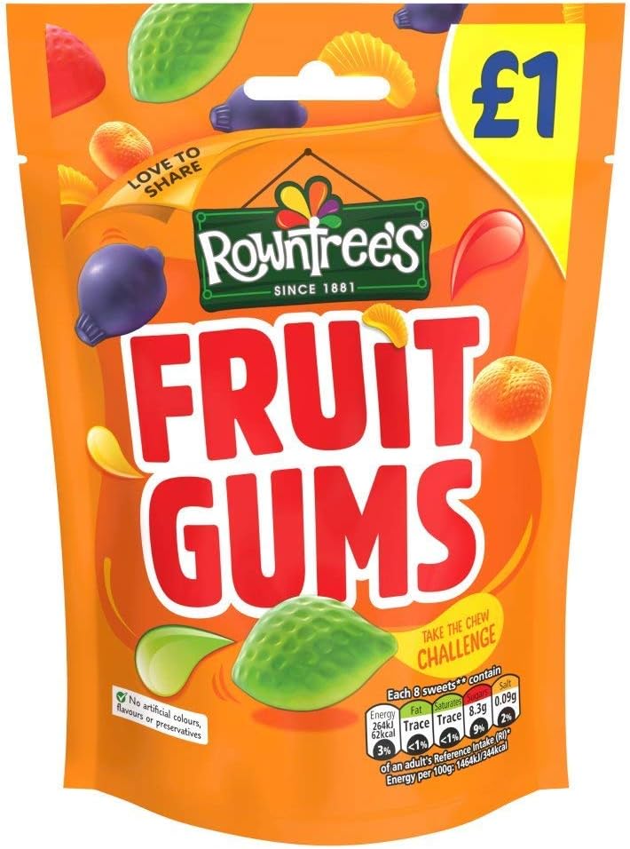 Rowntrees Rowntree's Fruit Gums 120g Pack of 3 - Image 1