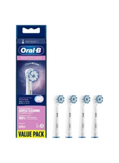 Oral-B Oral-B Sensitive Clean Electric Toothbrush Head with Clean & Care Technology, Extra Soft Bristles for Gentle Plaque Removal, Pack of 4, White  - Image 1