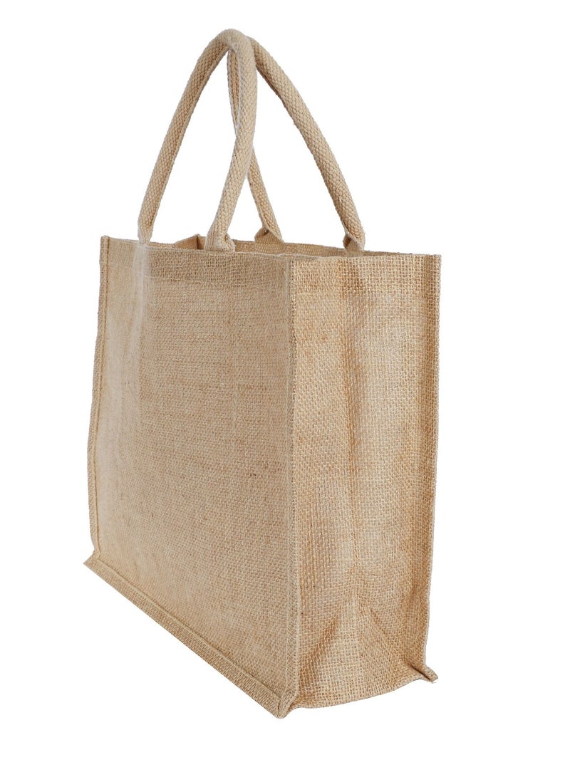 Green Bag jute tote shopping bag natural colour, eco friendly bags - Image 2