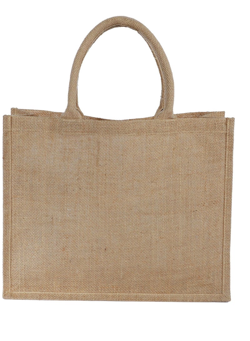 Green Bag jute tote shopping bag natural colour, eco friendly bags - Image 1