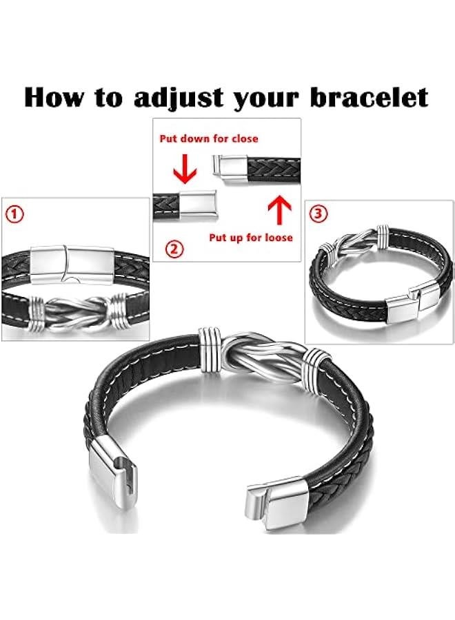 Arabest Bracelet for Son/Grandson/Nephew, Gifts for Teen Boys Leather Knot Bracelet, Graduation  Birthday Gifts - Image 4