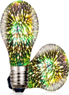 Y&D Firework Light Bulb, 3D Fireworks Effect LED Bulb Smart Bulbs Multicolor Decorative Ceiling for Party Bedroom Festival Home Disco, E27 4.5W, Home, Party, (2 PCS)  - Image 1