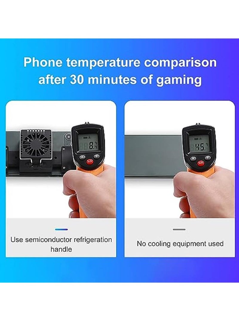 Mobile Game Controller + Active Cooling Fan Phone Radiator Grip, heat dissipation function,Semiconductor Mobile Game Controller Gamepads, Compatible with iOS/Android Phone Black - Image 2