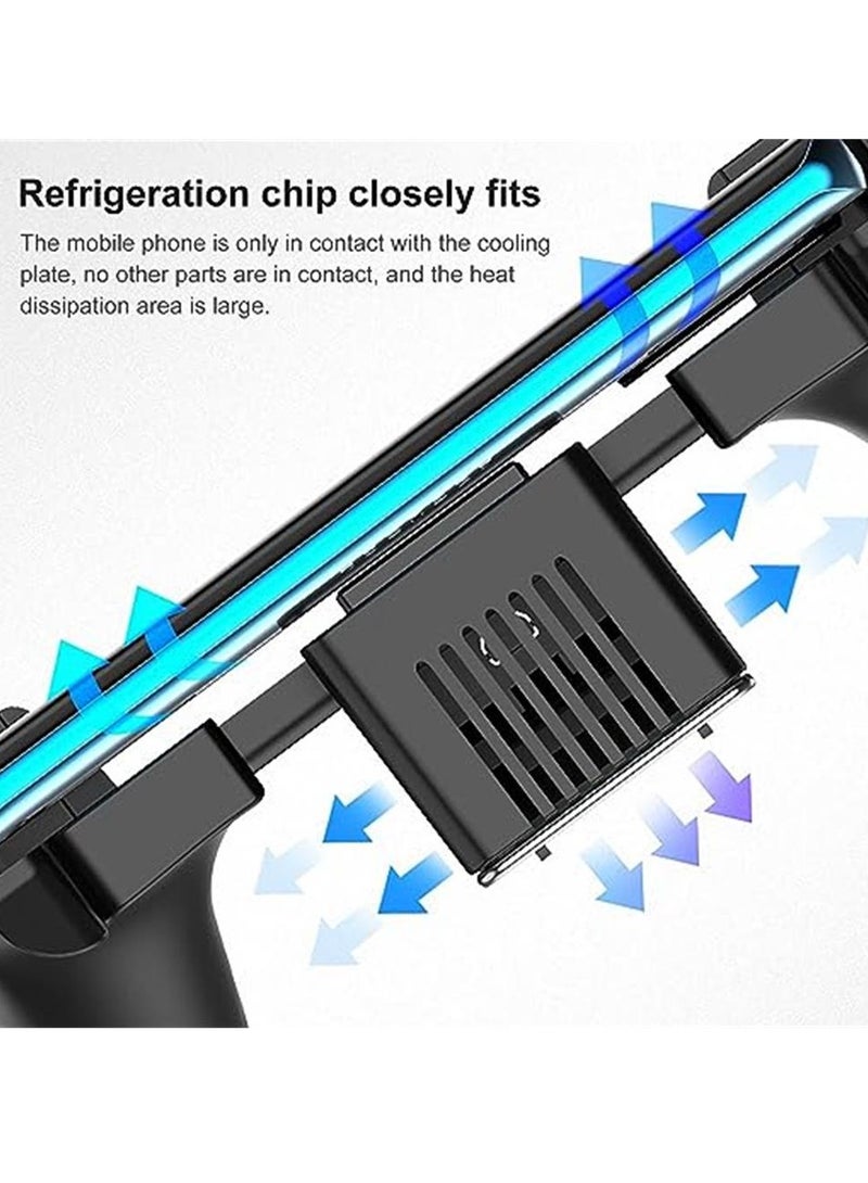 Mobile Game Controller + Active Cooling Fan Phone Radiator Grip, heat dissipation function,Semiconductor Mobile Game Controller Gamepads, Compatible with iOS/Android Phone Black - Image 4