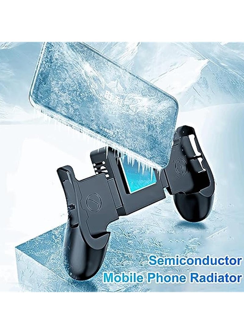 Mobile Game Controller + Active Cooling Fan Phone Radiator Grip, heat dissipation function,Semiconductor Mobile Game Controller Gamepads, Compatible with iOS/Android Phone Black - Image 1