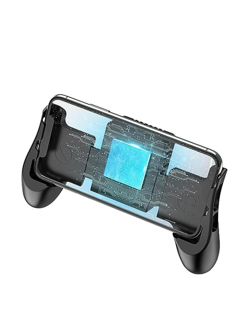 Mobile Game Controller + Active Cooling Fan Phone Radiator Grip, heat dissipation function,Semiconductor Mobile Game Controller Gamepads, Compatible with iOS/Android Phone Black - Image 3