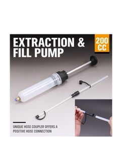 Generic Fluid Extractor 200CC Oil Extractor Pump Manual Suction Vacuum Plastic Automotive Syringe Pump Car Fuel Transfer 7oz Syringe Type Oil Pump  - Image 5