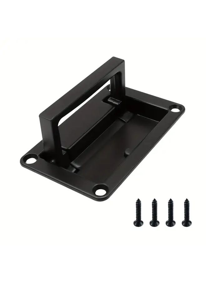 1 Pack Heavy Duty Zinc Alloy Recessed Concealed Door Handle Pull Black Metal Flush Mount For Floor Hatches Access Panels Tool Boxes Drawers And Doors Easy Install Screws Included Model HSBS 0001 - Image 1