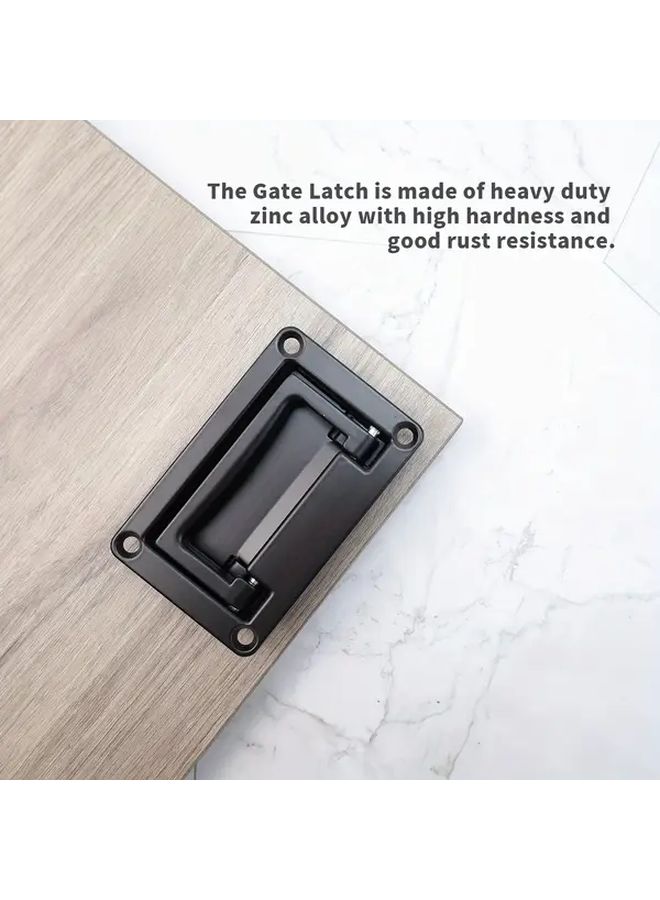 1 Pack Heavy Duty Zinc Alloy Recessed Concealed Door Handle Pull Black Metal Flush Mount For Floor Hatches Access Panels Tool Boxes Drawers And Doors Easy Install Screws Included Model HSBS 0001 - Image 2