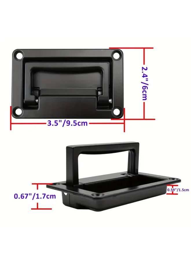 1 Pack Heavy Duty Zinc Alloy Recessed Concealed Door Handle Pull Black Metal Flush Mount For Floor Hatches Access Panels Tool Boxes Drawers And Doors Easy Install Screws Included Model HSBS 0001 - Image 3