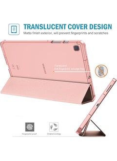 Procases Cover For Galaxy Tab S6 Lite 10.4 Case 2022 2020 With S Pen Holder Sm-P613 P619 610 P615 P617 Slim Trifold Stand Folio Case Soft Tpu Translucent Back Cover Support Auto Wake Sleep -Rosegold  - Image 2