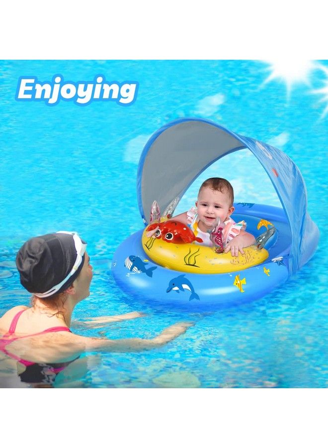 LAYCOL Baby Pool Float With Upf50+ Sun Protection Canopy & Toy Play Console For Infant Toddler Adjustable Safety Seat For 336 Months - Image 5
