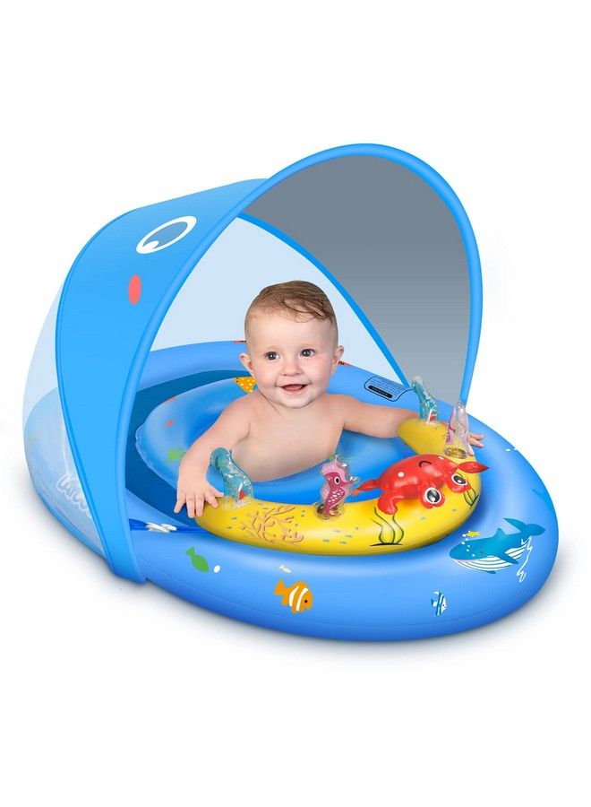 LAYCOL Baby Pool Float With Upf50+ Sun Protection Canopy & Toy Play Console For Infant Toddler Adjustable Safety Seat For 336 Months - Image 1