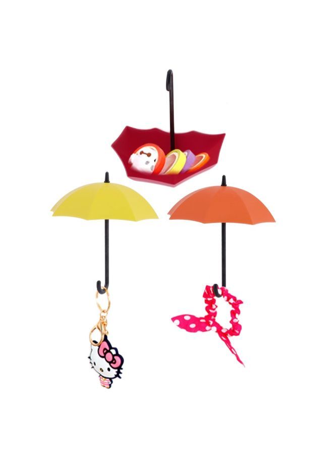 NIBEMINENT 3-Piece Umbrella Wall Hook Storage Rack Multicolour - Image 3